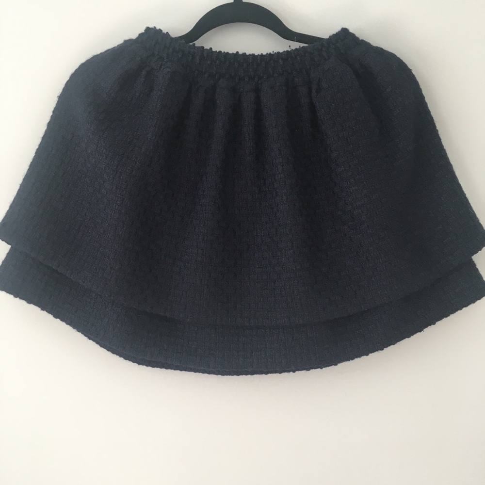 Two-tier dark blue skirt. Mini. Size S.